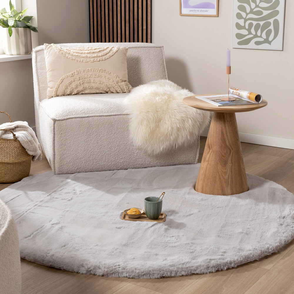 Round High Pile Rug - Comfy Supreme Grey