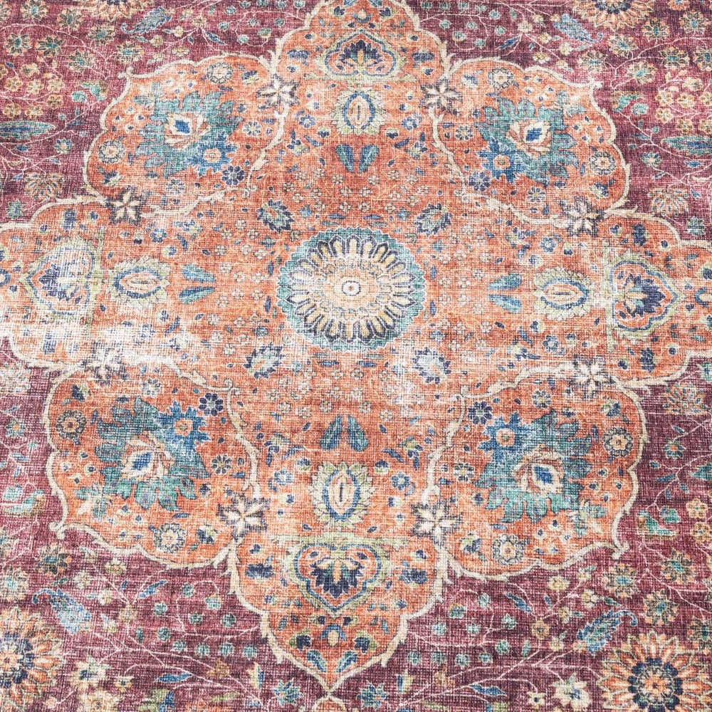 Indoor Outdoor Rug - Kairo Medallion Burgundy