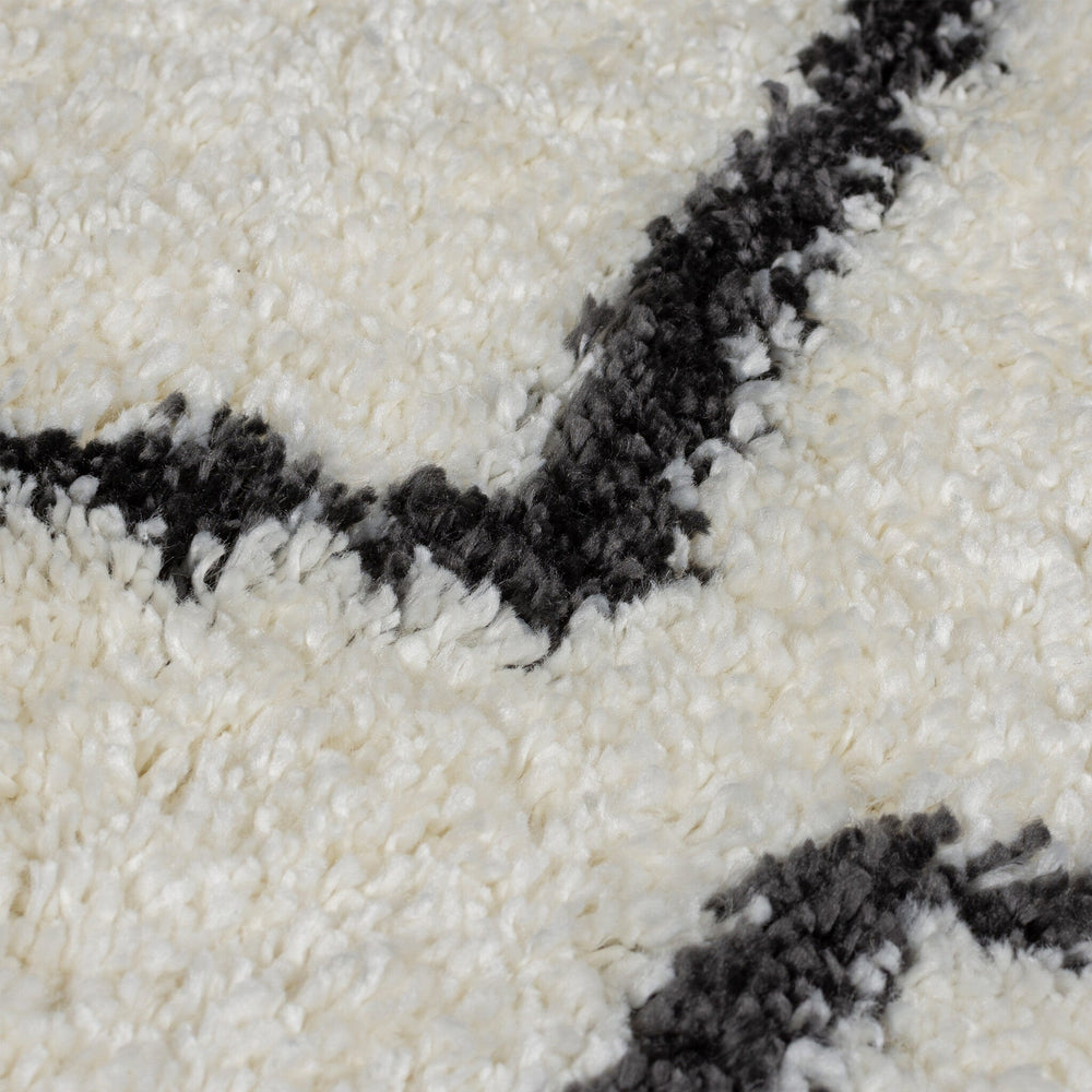 Berber Floor Rug - Riado Zigzag Black/White