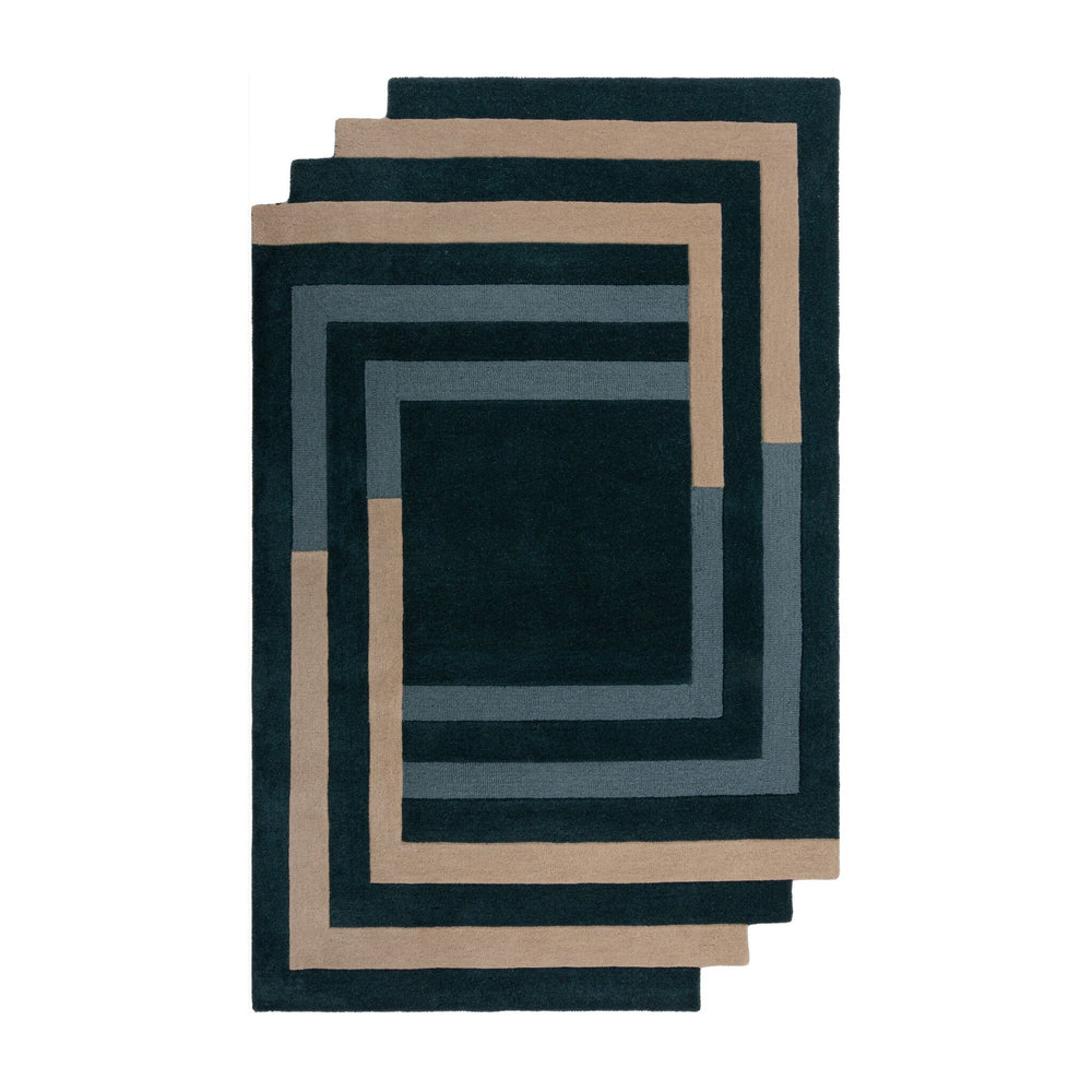 Geometric floor rug - Labyrinto Blue