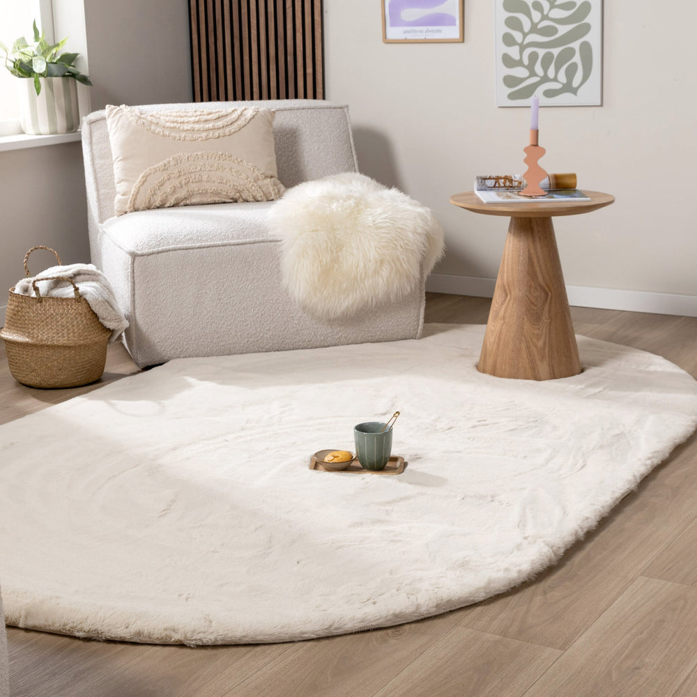 Oval High Pile Rug - Comfy Supreme Cream