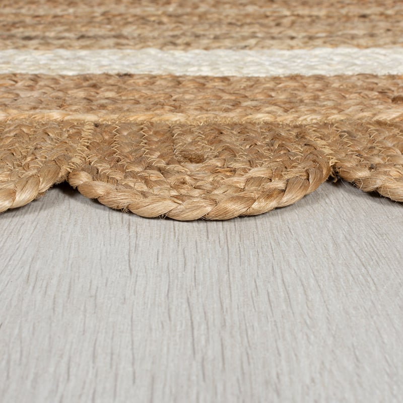Jute floor rug - Grazo Natural/White