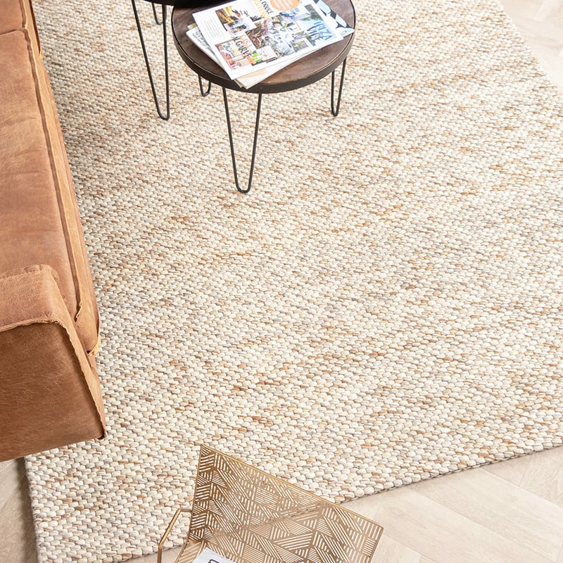 Wool Rug - Melange Cream/Brown Blended