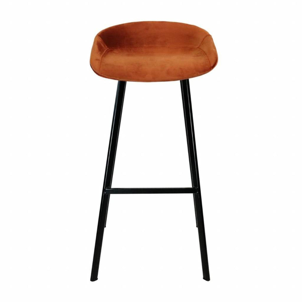 Velvet bar stool - Orange