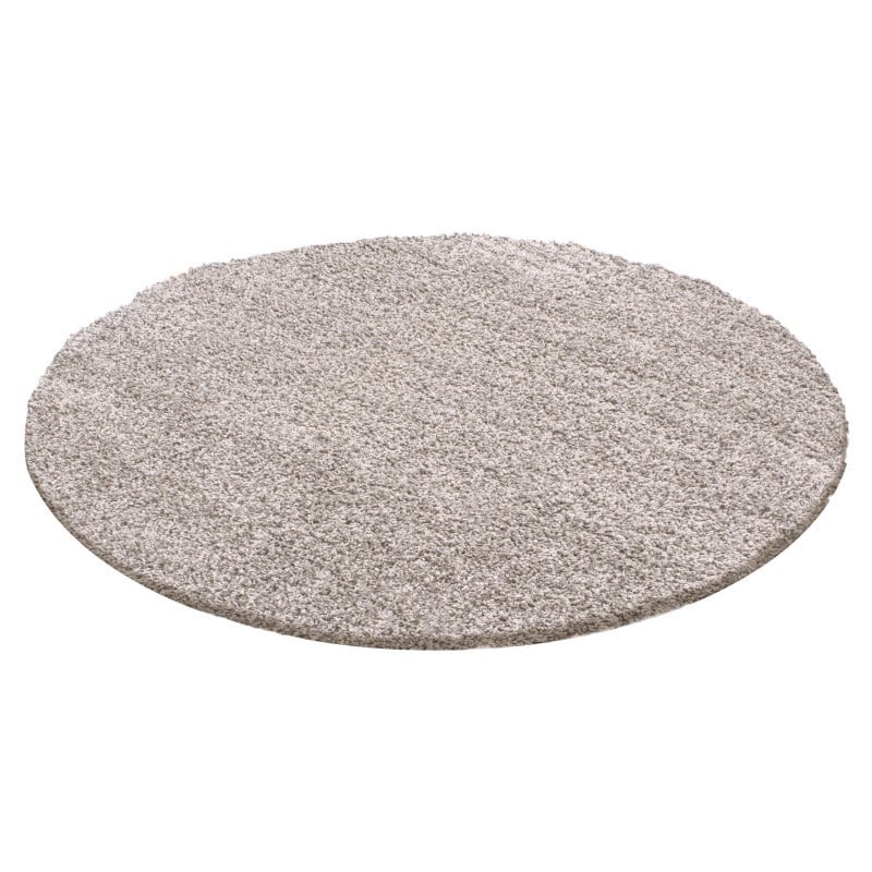 Round High Pile Rug - Solid Light Grey