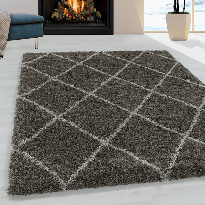 Berber floor rug - Agadir Lines Taupe/Cream
