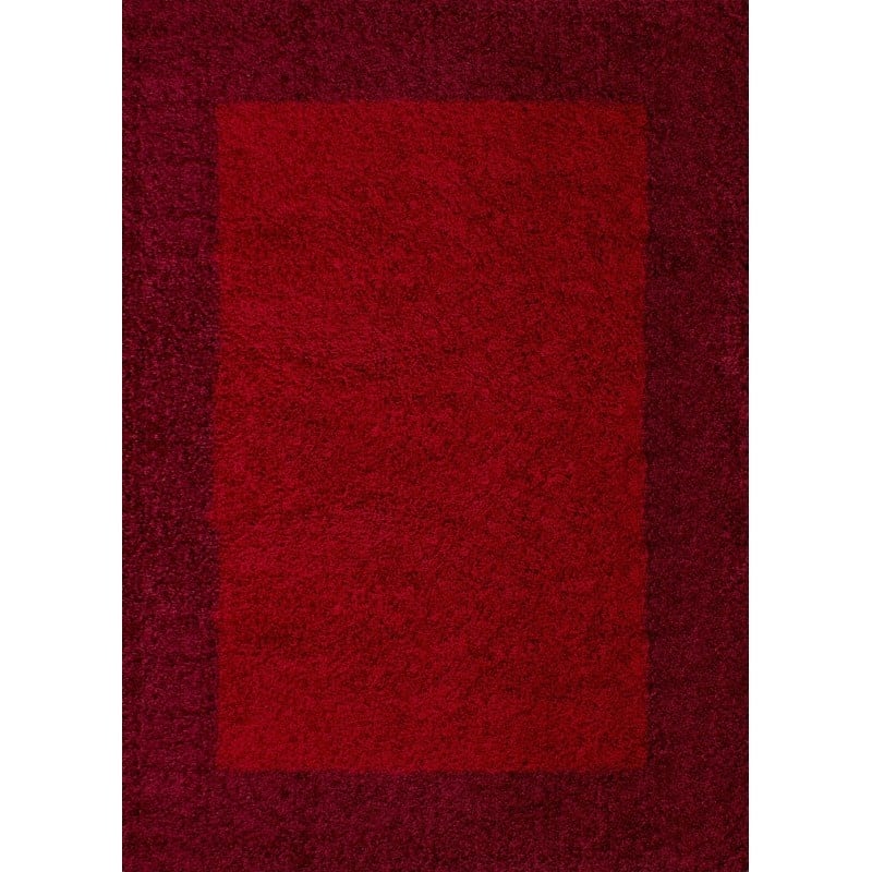 High-Pile Floor Rug - Edge Red