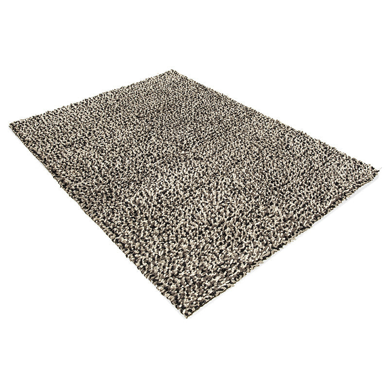 Wool floor rug - Halette Black/White