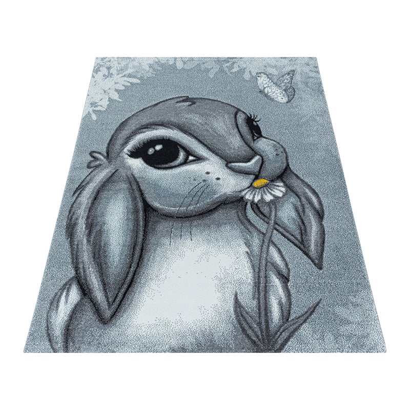 Children's floor rug - Fleurtje Rabbit Blue