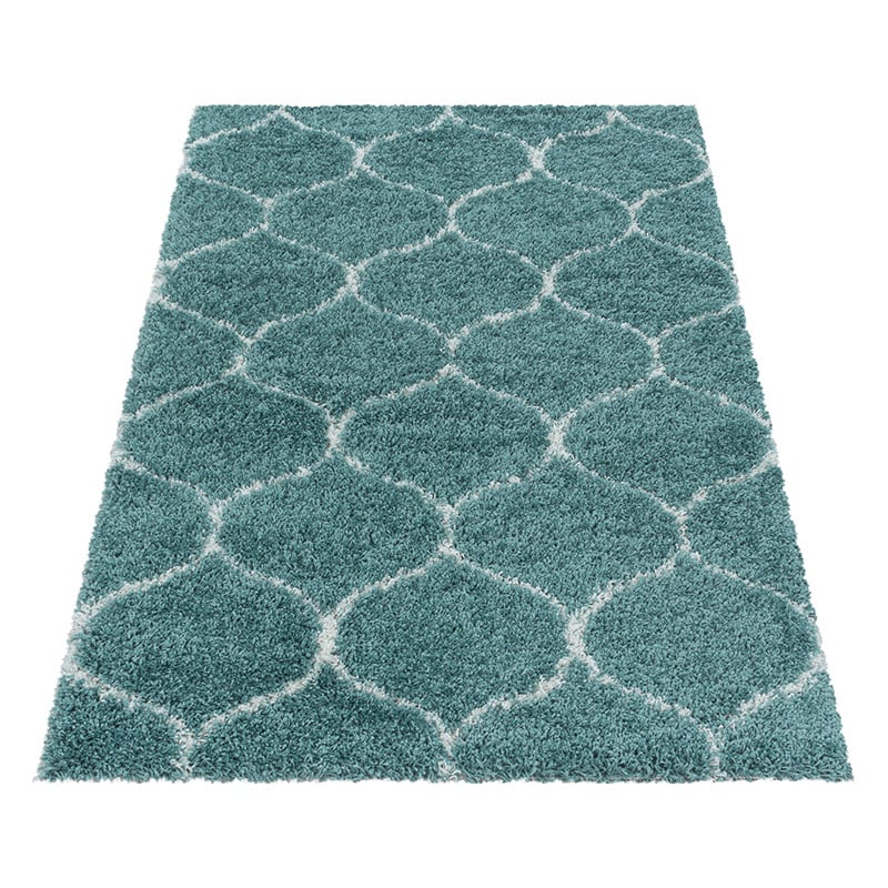 Berber floor rug - Agadir Circle Blue/Cream