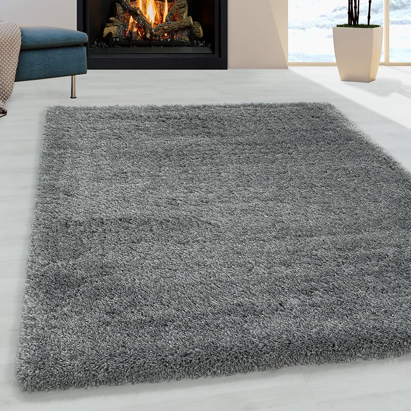 High Pile Floor Rug - Fuzzy Grey