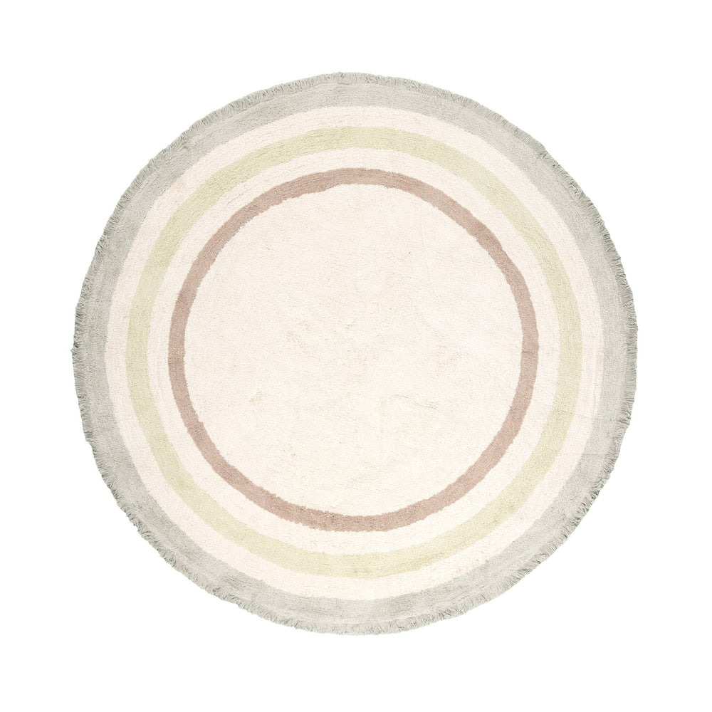 Round washable kids rug - Milo Green