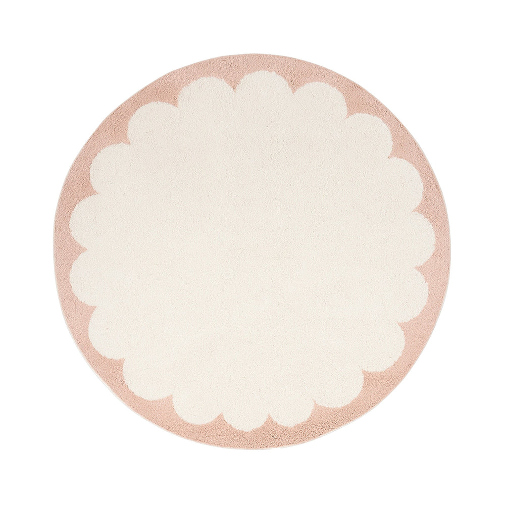 Round Washable Rug – Myrre Pink/White