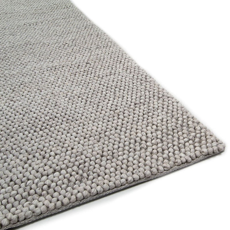 Wool floor rug to measure - New Loop Light Grey 814