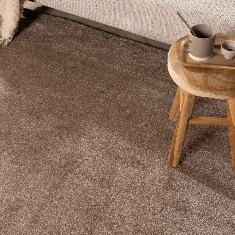 Round washable rug - Clean Brown