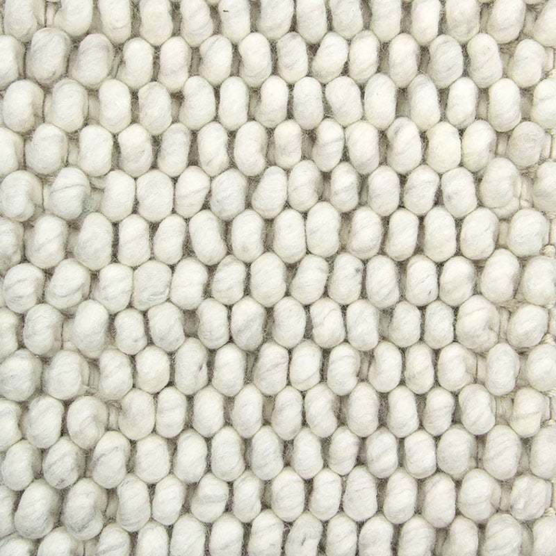 Wool floor rug to measure - New Loop Cream/White 815
