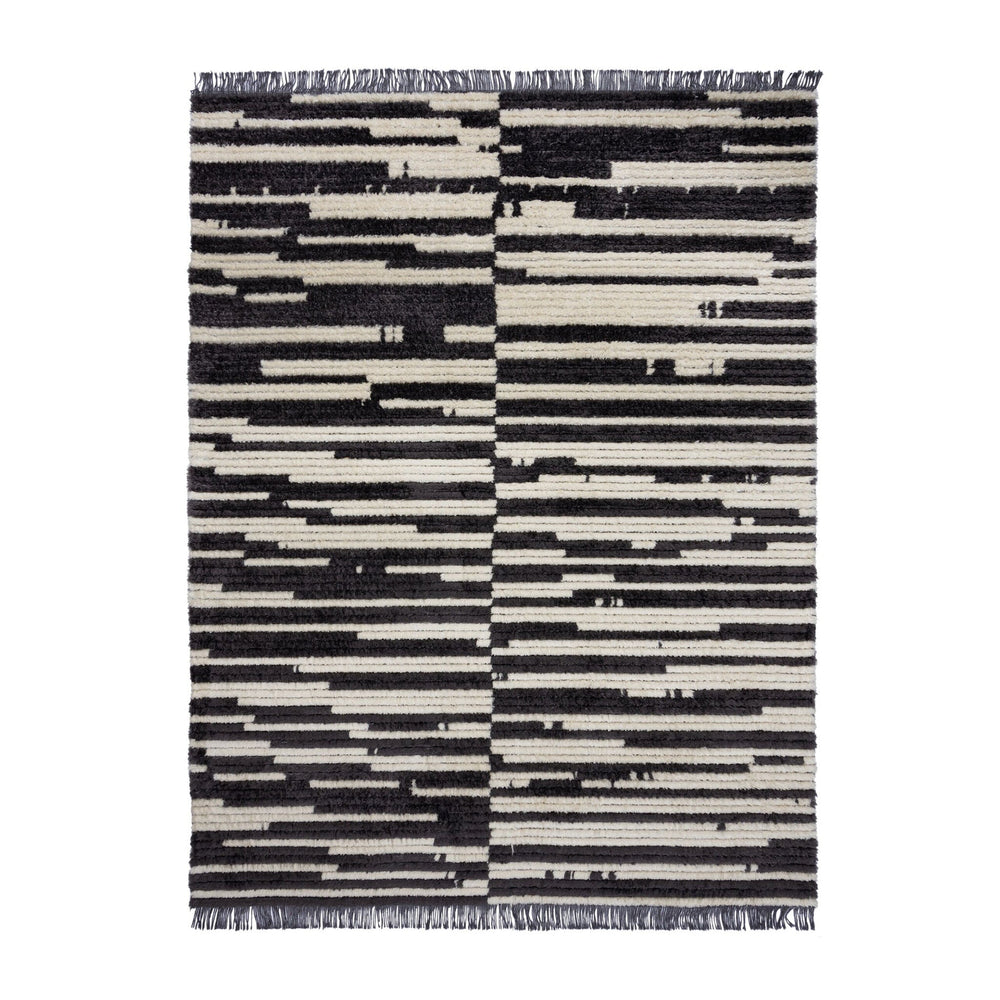 Berber floor rug - Lino Black/White
