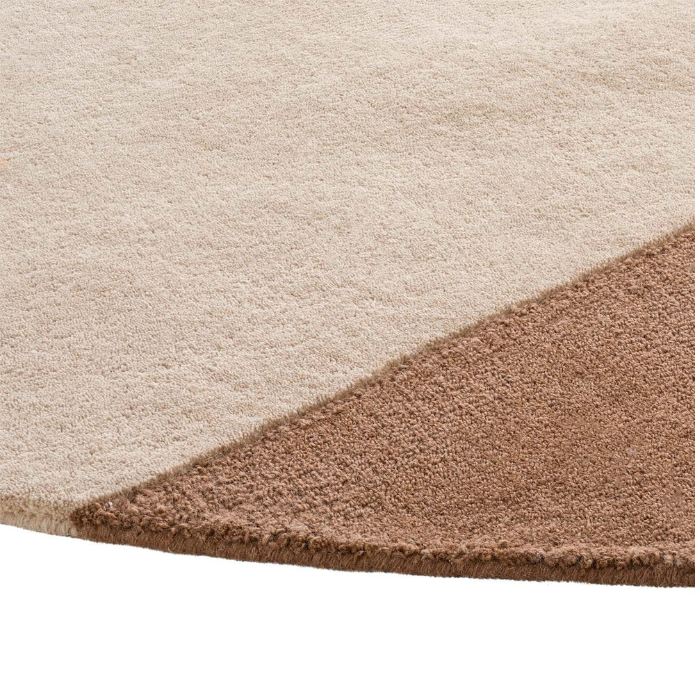 Round Wool Area Rug - Organix Pink/Beige 620