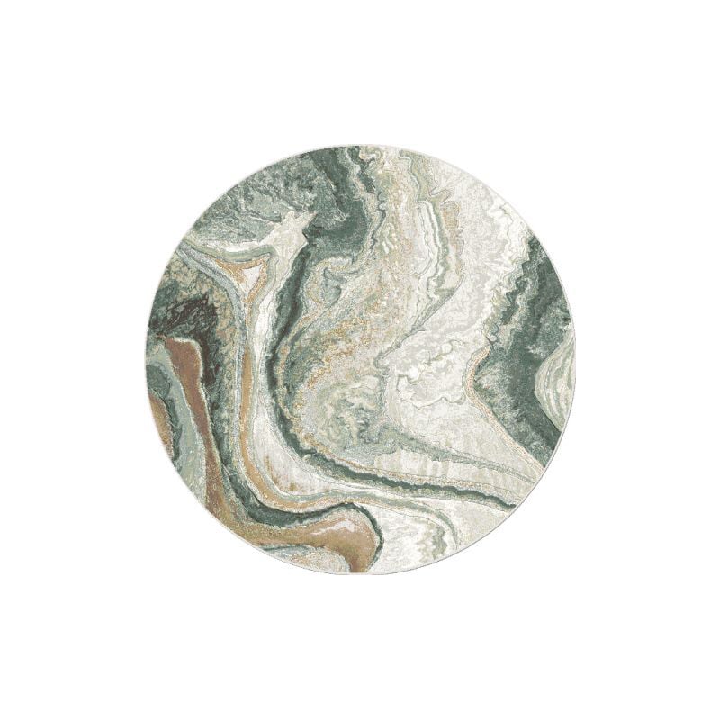 Round Modern Floor Rug - Aspen Green 7270