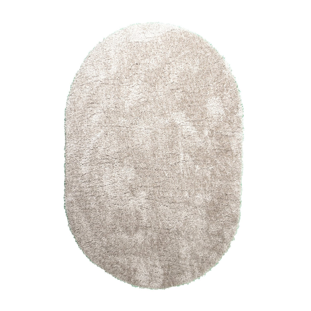 Oval Shaggy Rug - Blaze Beige/Grey