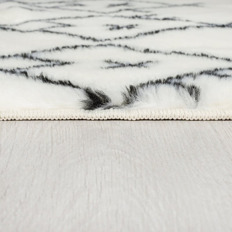 Berber floor rug - Furo Adil Cream/Black