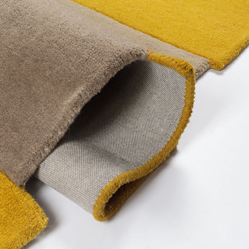 Abstract Floor Rug - Stracto Collage Ochre Yellow