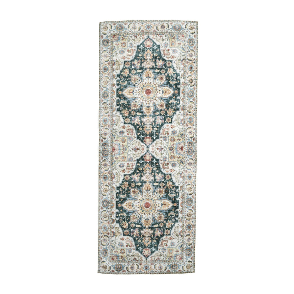 Washable Runner - Domingo Mandala Dark Green