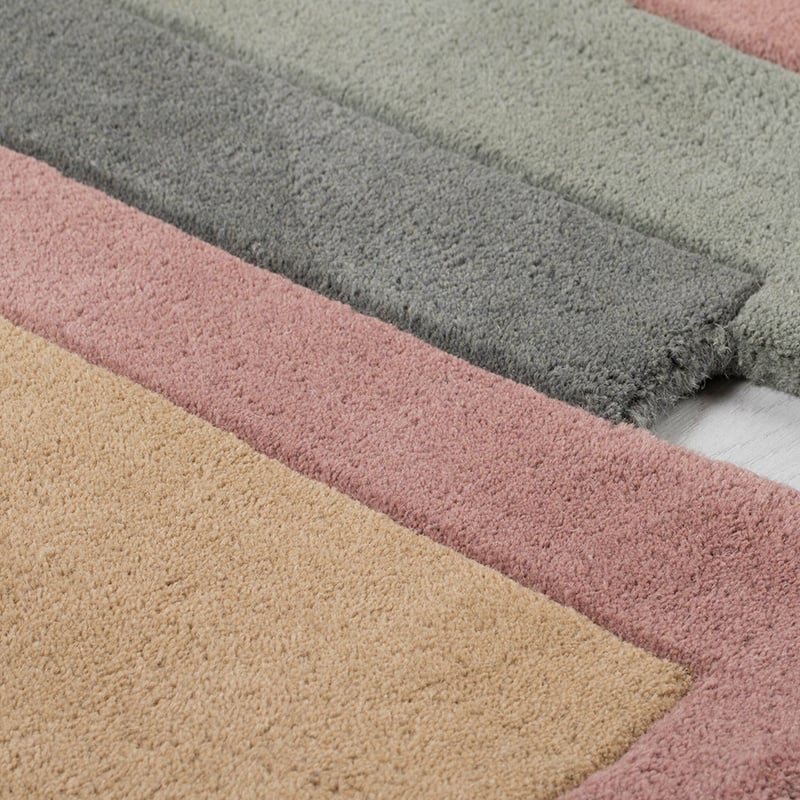 Abstract Floor Rug - Stracto Collage Pink/Beige