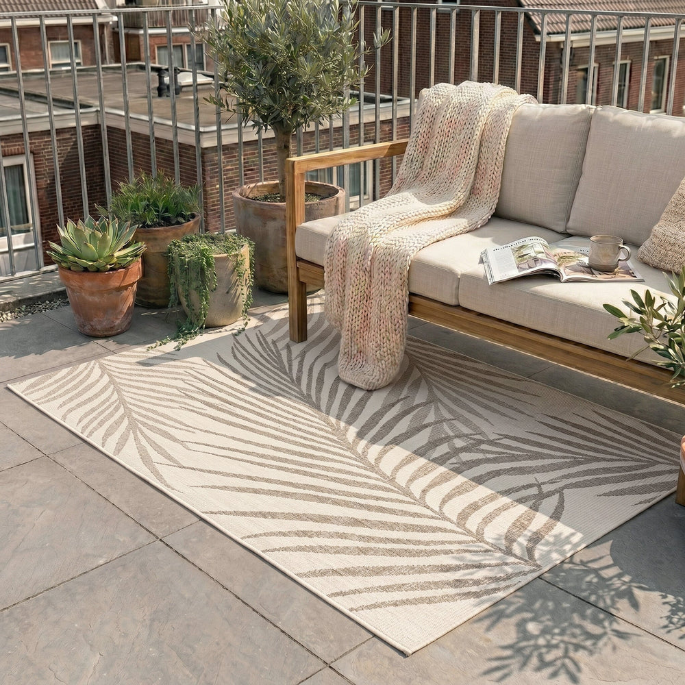 Jute Outdoor Rug - Nomad Leaves Cream