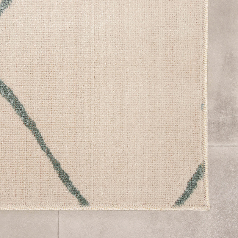 Scandinavian Outdoor Rug - Odin Lines Cream/Green