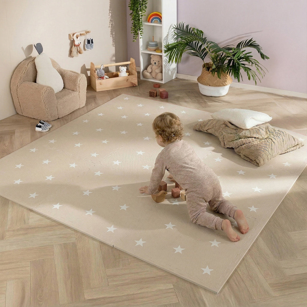 Foam puzzle mat - Alfie XL Stars Grey/Beige