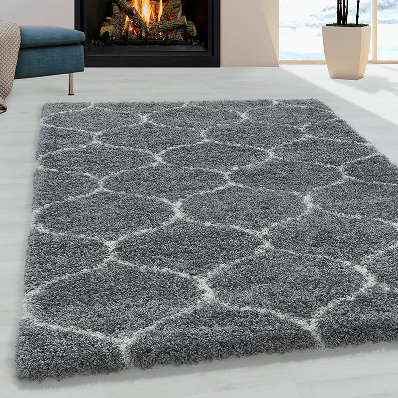 Berber Floor Rug - Agadir Circle Grey/Cream