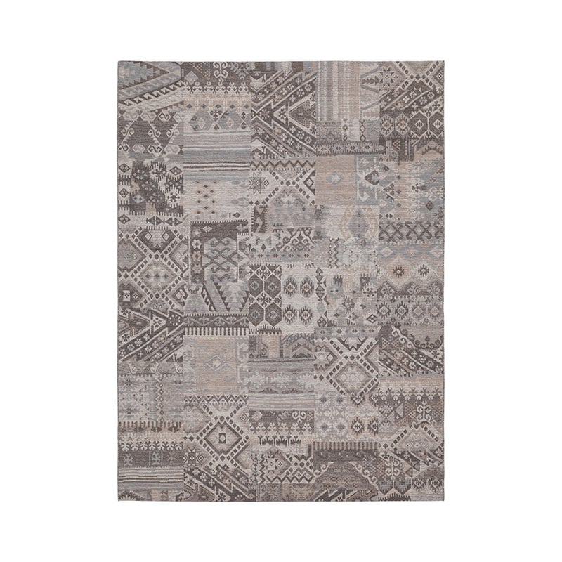 Wool patchwork floor rug - Olympus 9000 Grey