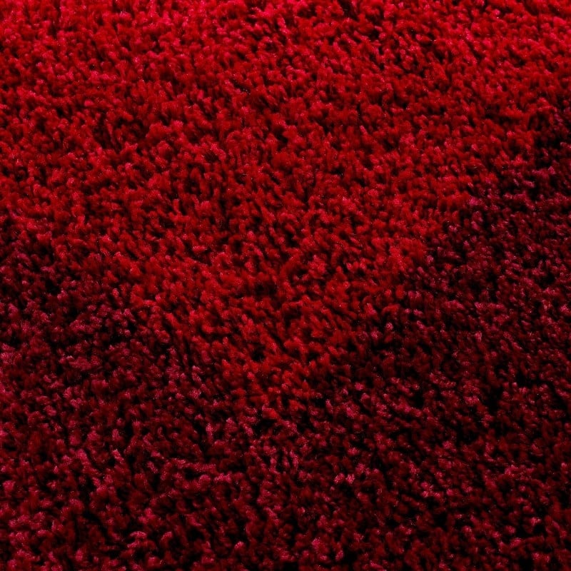 Round high-pile floor rug - Edge Red