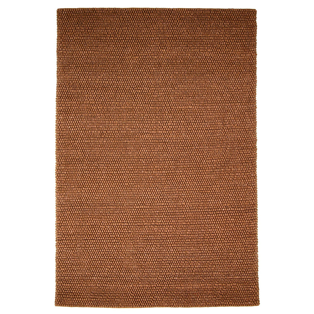Wool floor rug - New Loop Ochre Yellow/Brown 631