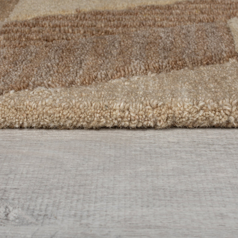 Abstract Wool Floor Rug - Anko Beige