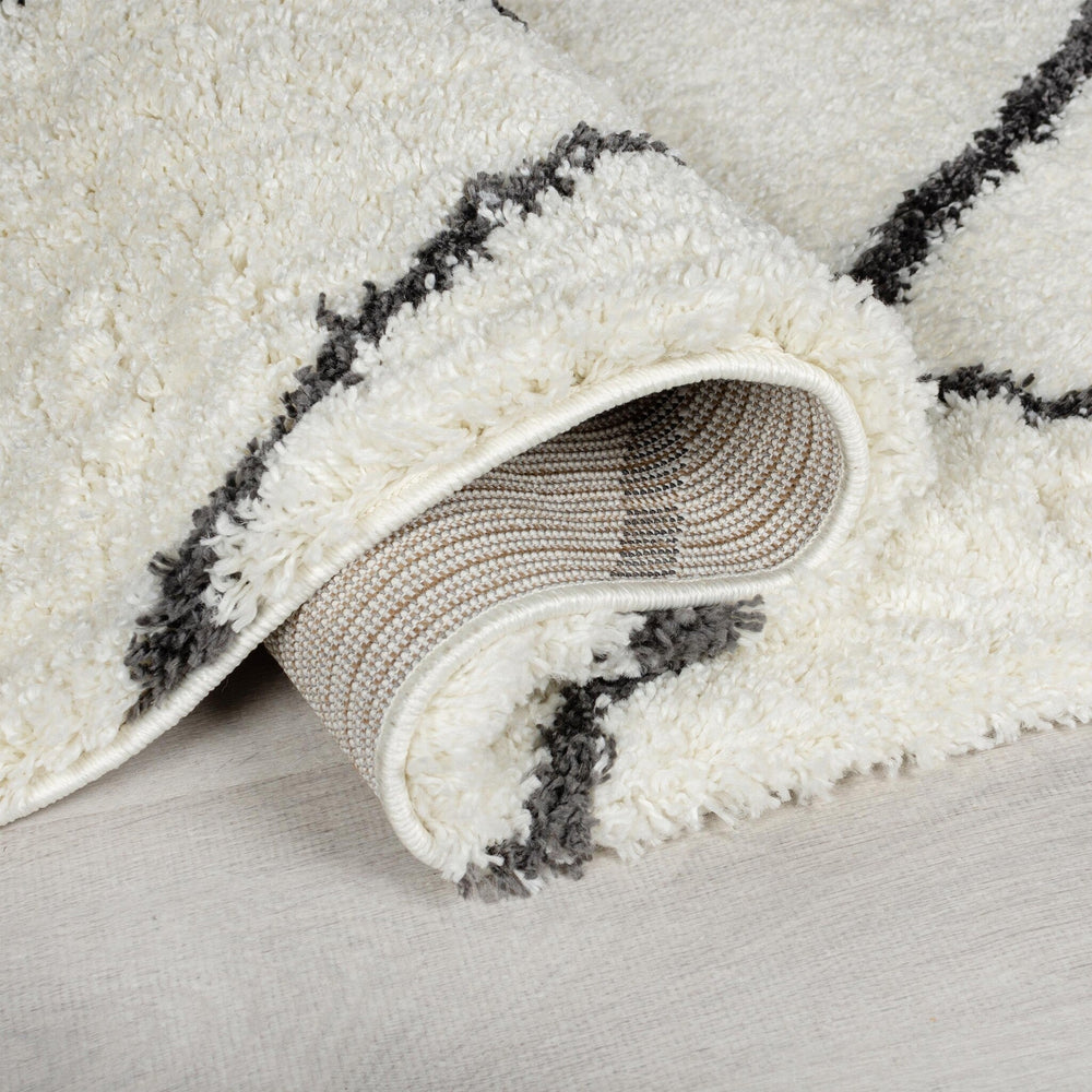 Berber Floor Rug - Riado Zigzag Black/White
