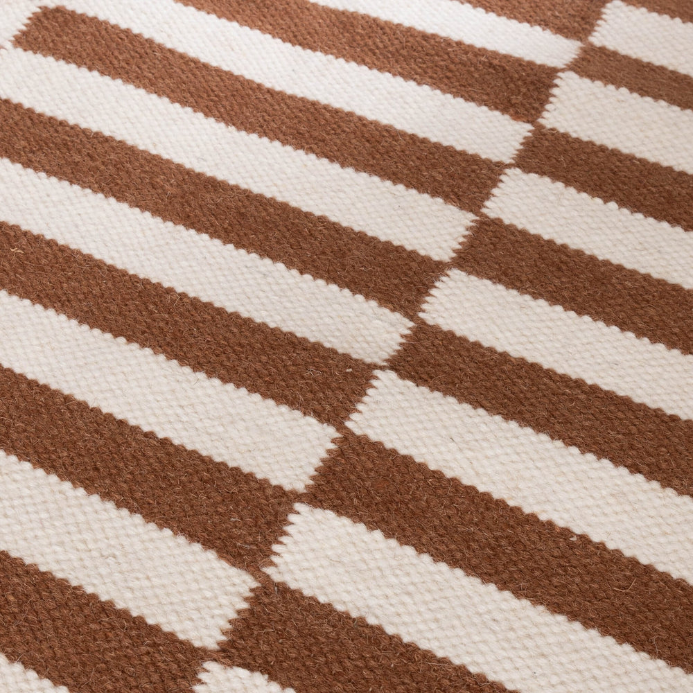 Striped Modern Rug - Dazzle Blocks Brown/White