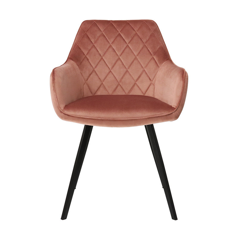 Velvet dining chair - Karl Pink