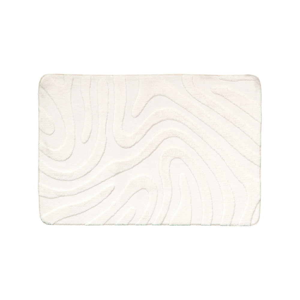 Bathroom Rug - Cassie Shapes White