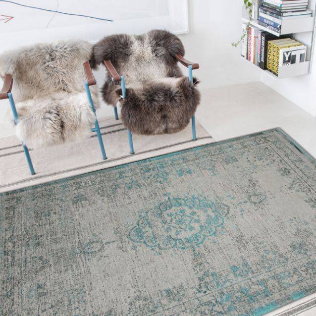 Vintage floor rug - Fading World Jade Oyster 8259