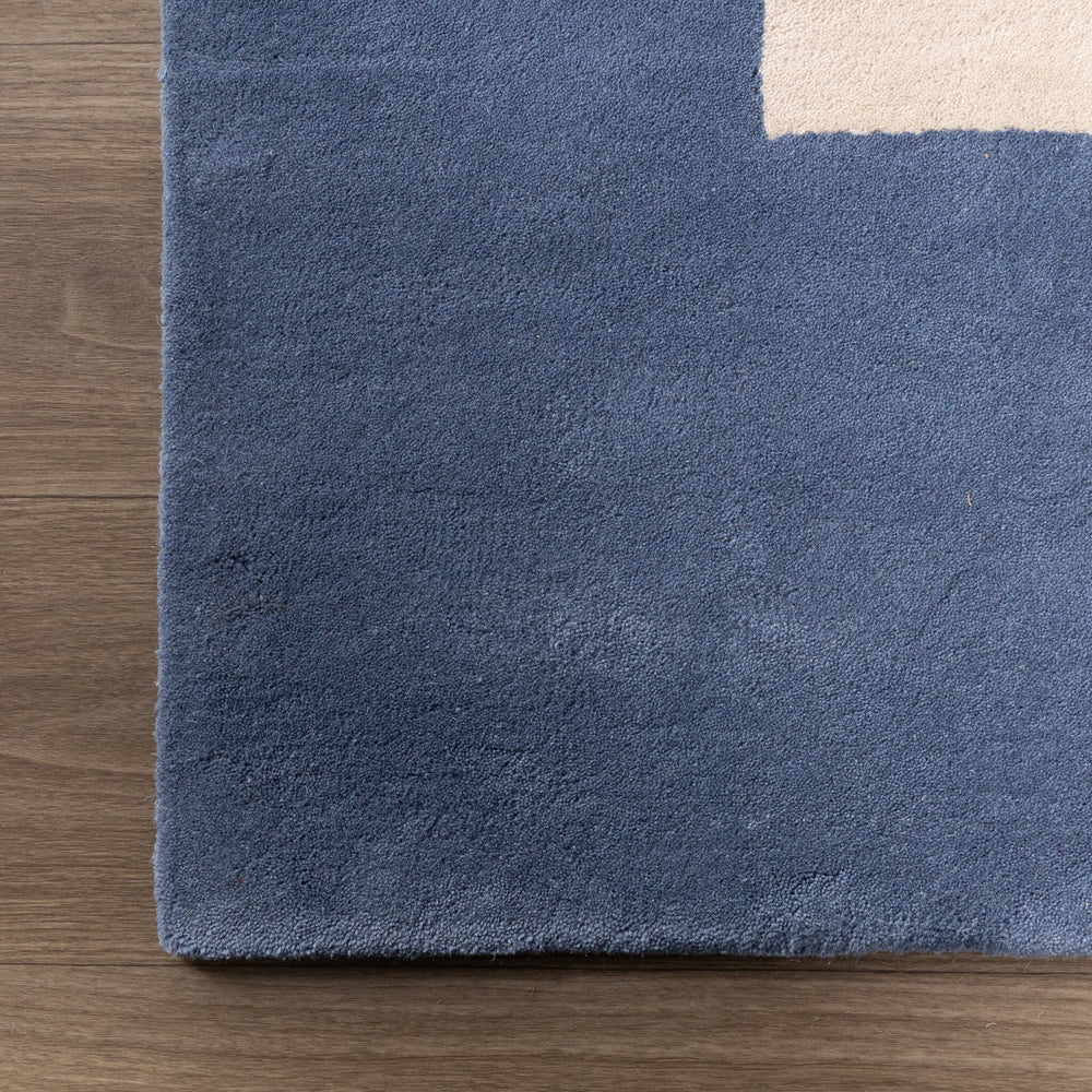 Wool Abstract Rug – Jules Cream/Blue