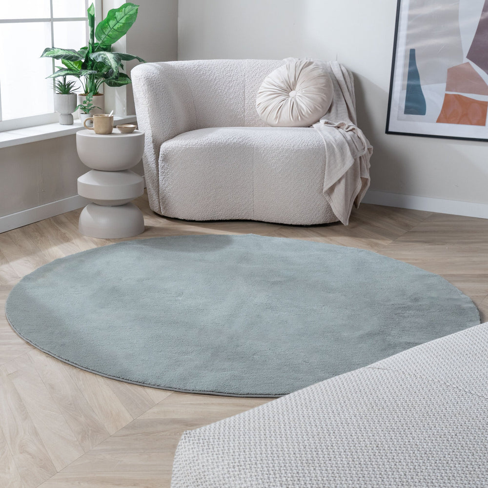 Round Washable Rug - Vivid Green
