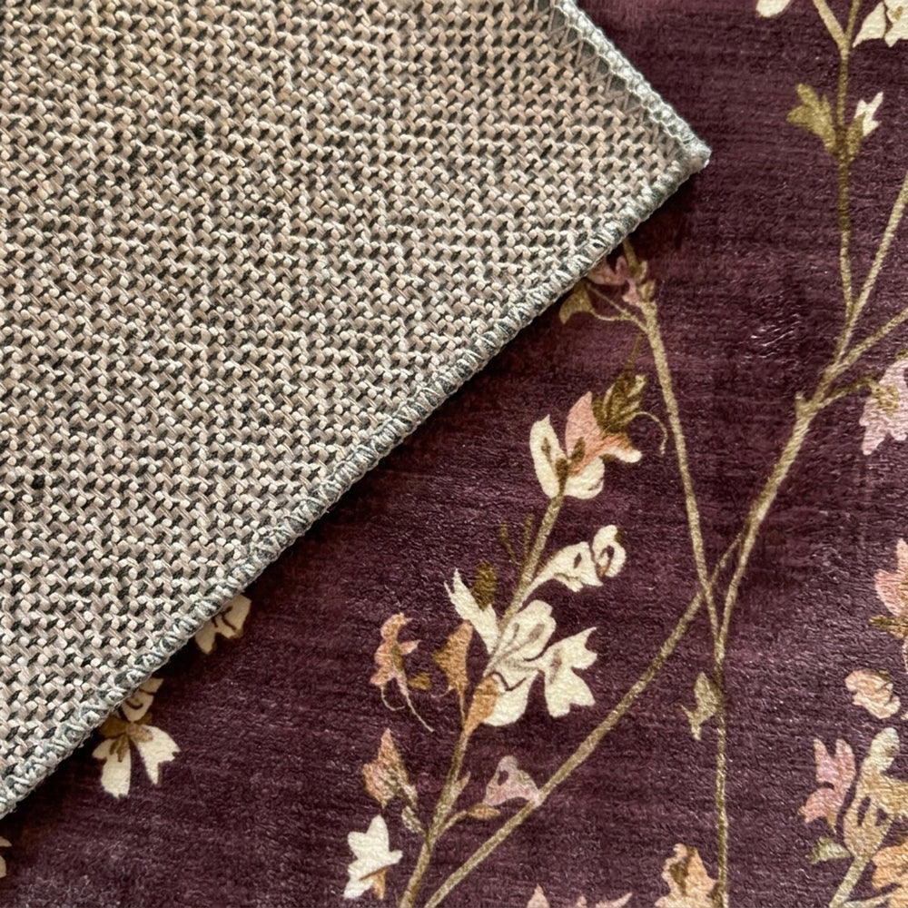 Washable rug - Misty Floral Brown