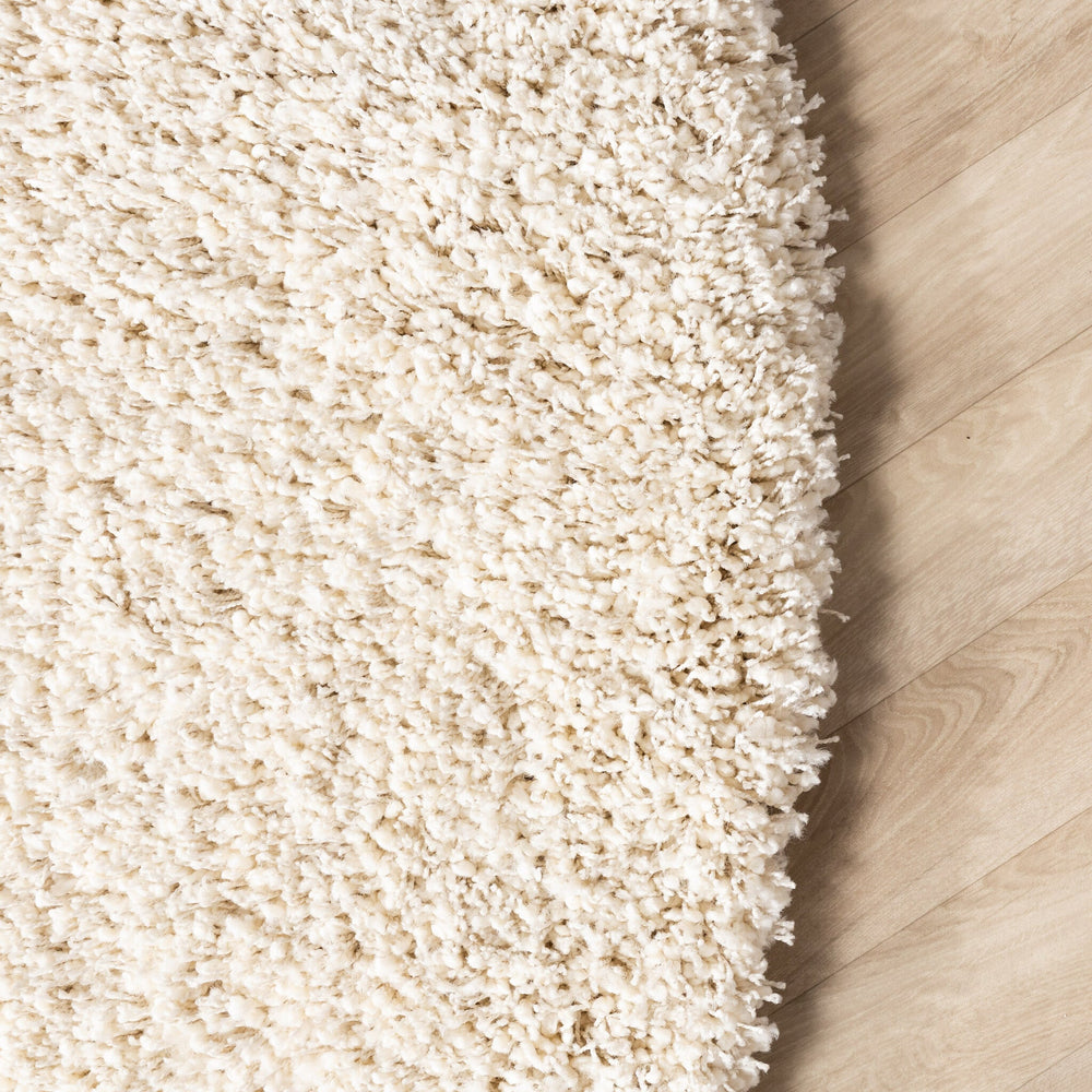 Round shaggy rug - Yves Cream