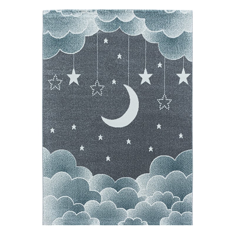 Children's floor rug - Fleurtje Moon Blue