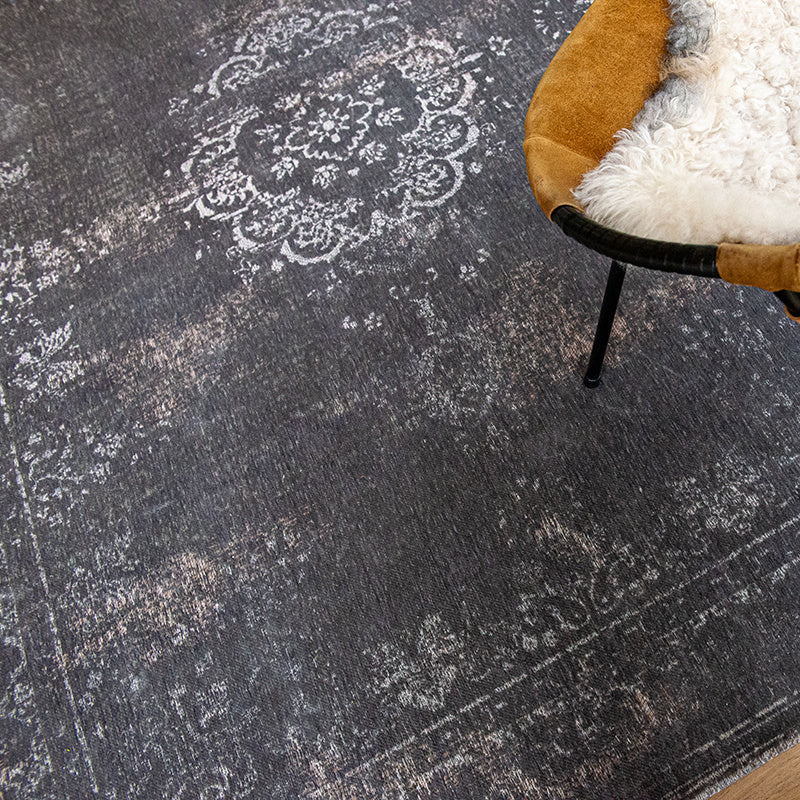 Vintage Floor Rug - Fading World Medallion Grey 9148