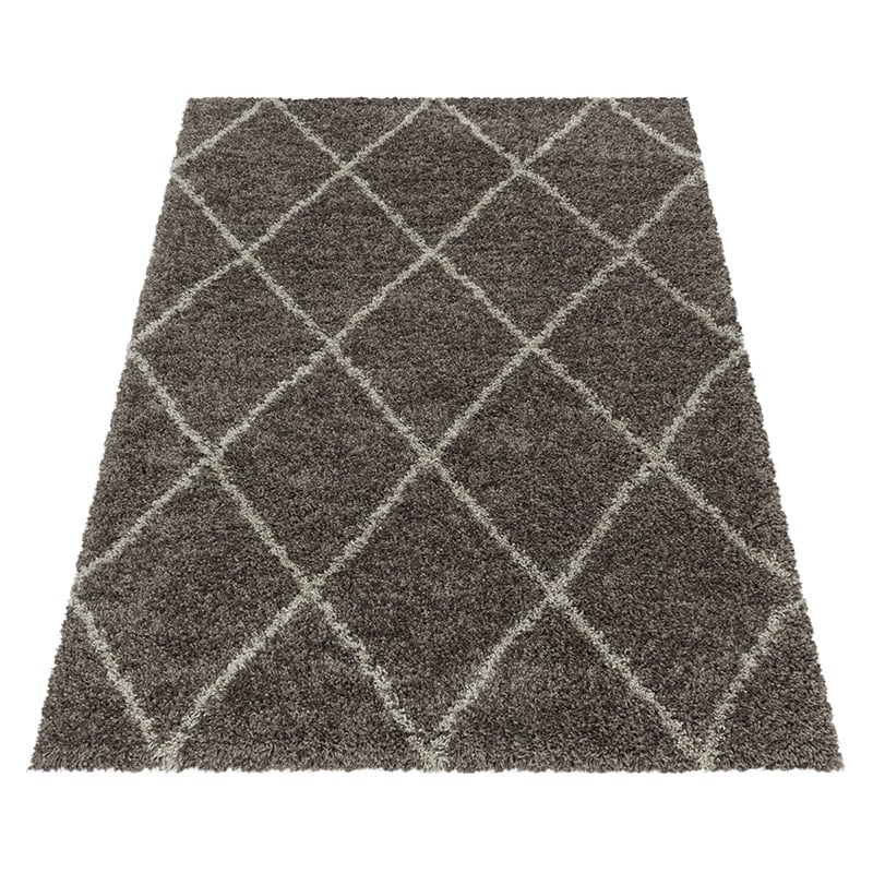 Berber floor rug - Agadir Lines Taupe/Cream