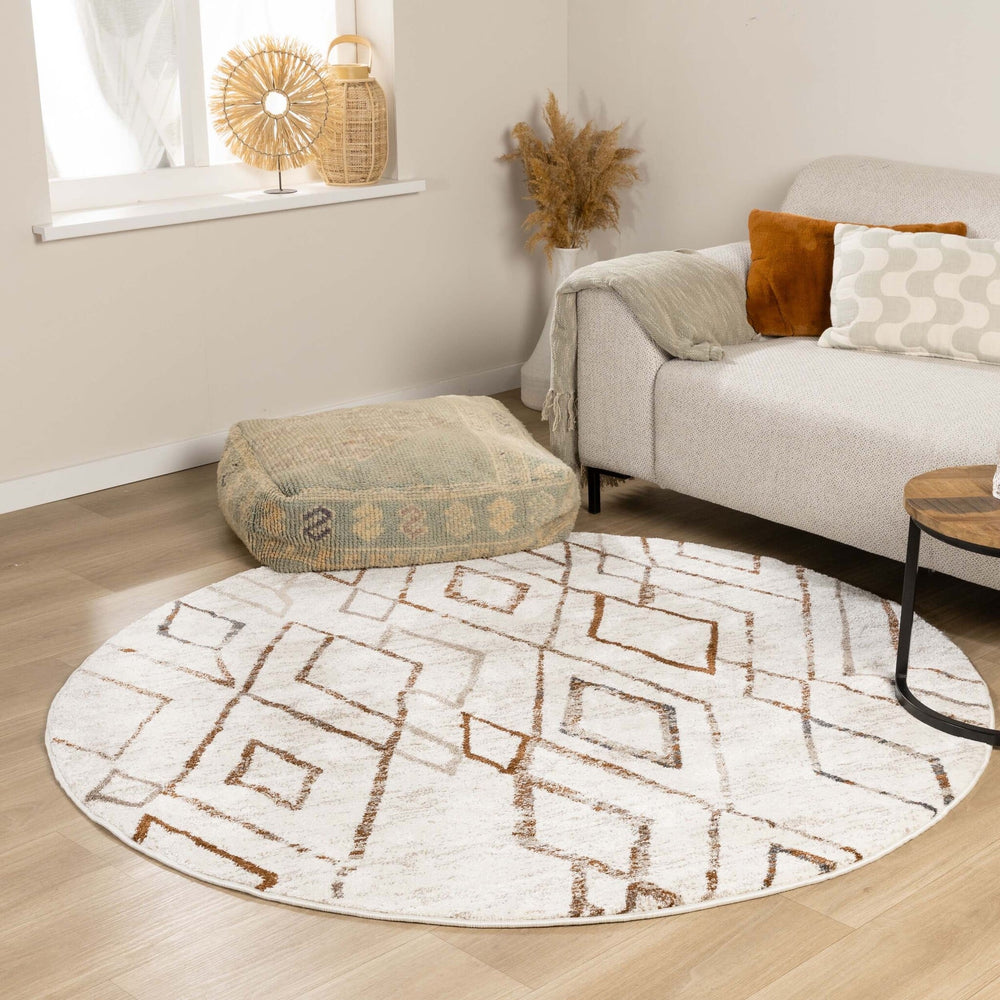 Round Berber Rug - Blend Diamond Terra