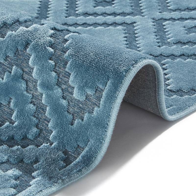 Viscose Floor rug - Shine Iris Blue